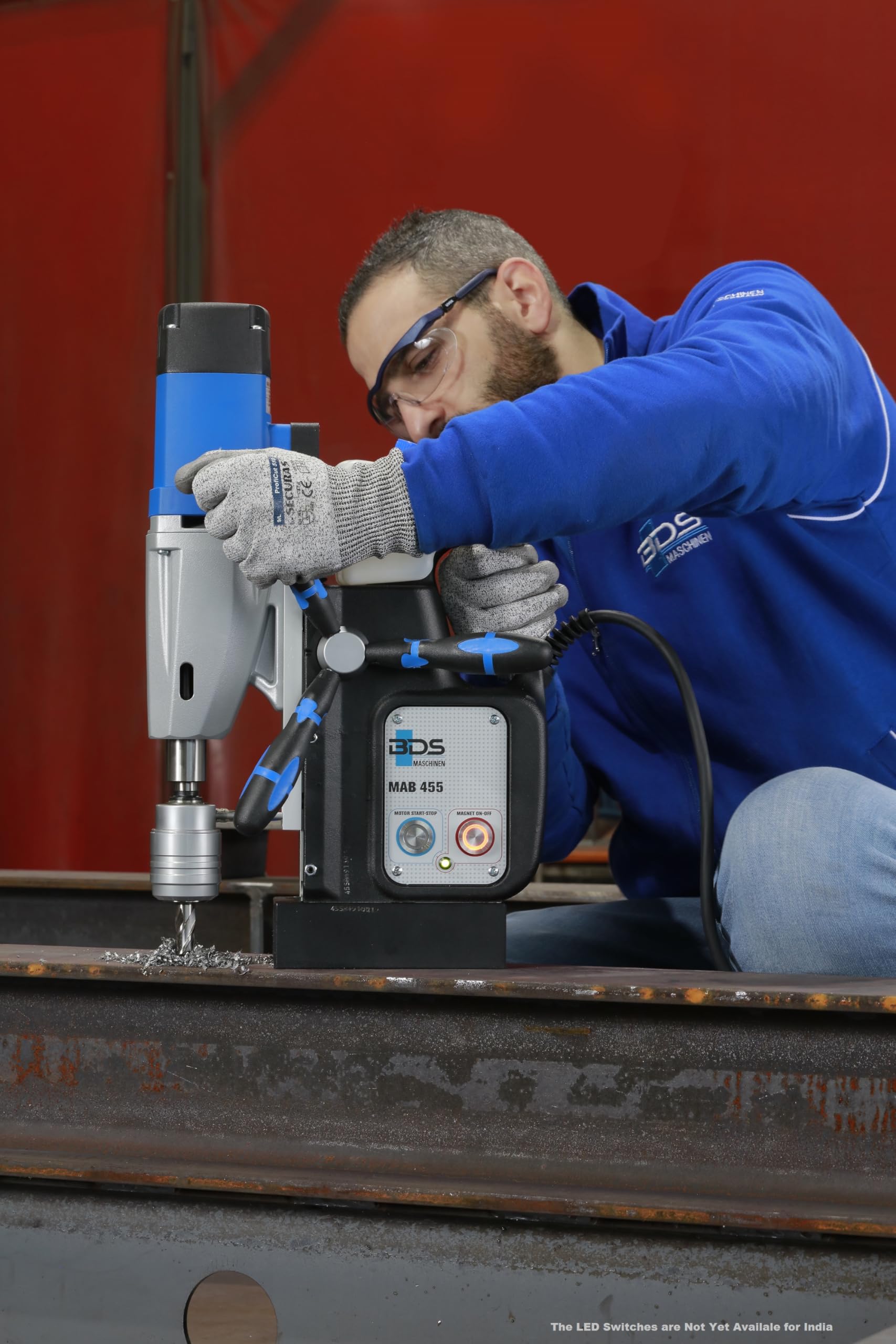 Wiertarka magnetyczna HEAVY-DUTY | MAB 455 | uchwyt na narzędzia bez kluczy, wiertło rdzeniowe 50 mm, głębokość cięcia 55 mm, stożek Morse'a 2 | Maszyny BDS (Niemcy)