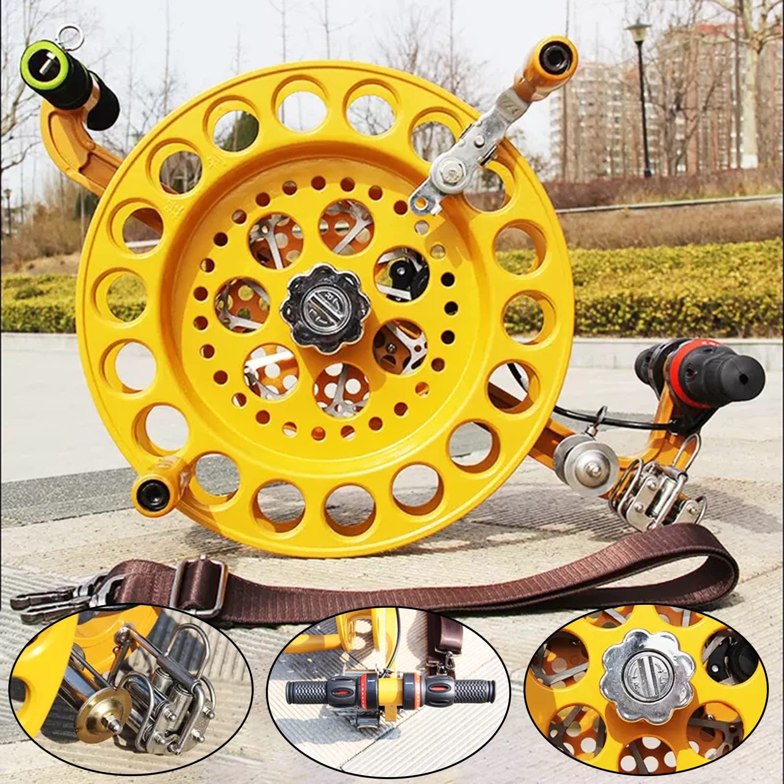 Drachenrolle für den Außenbereich, Schnurrad, Drachenschnurwickler, Schnurführung, Aktivitäten zum Drachenfliegen, Arbeitsersparnis (gelb, 32 cm)