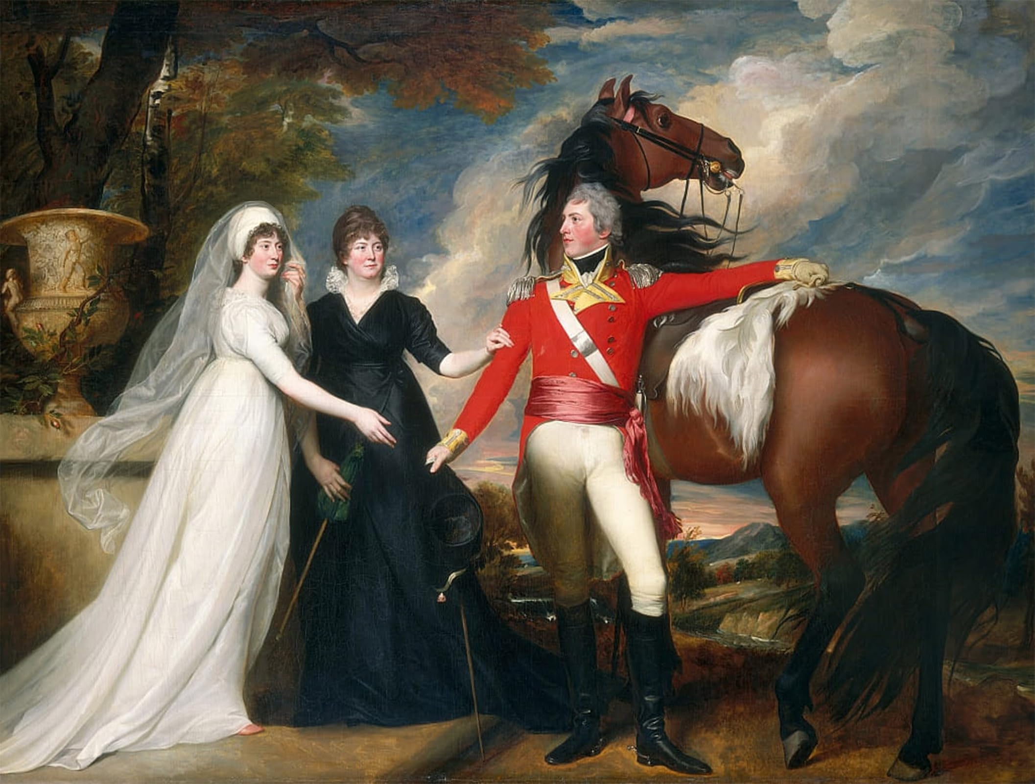 SERENDIPITP Aesthetic Poster Photo Wall Print Retro Picture Colonel William and His Sisters Sarah and Ann by Singleton Copley Modern Wall Artwork for Home Decor 60x90cm