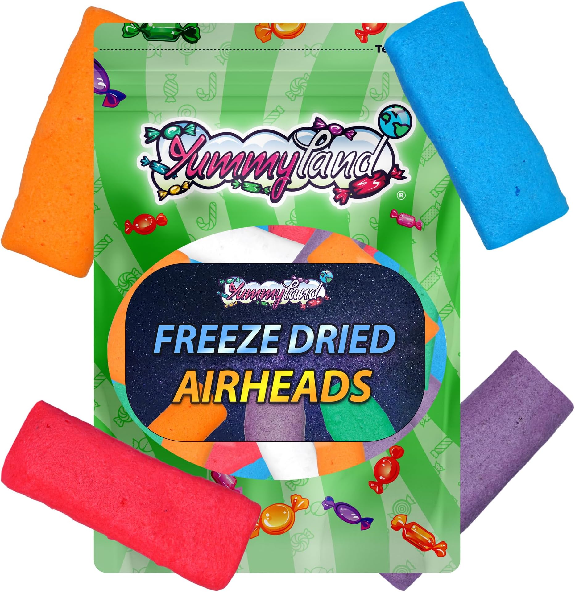 YUMMYLAND Freeze Dried AIRHEADS - 6 OZ, Premium Crunchy Freeze Dried Candy AirHeads, Original Fruit Flavors, Dry Freeze Candy
