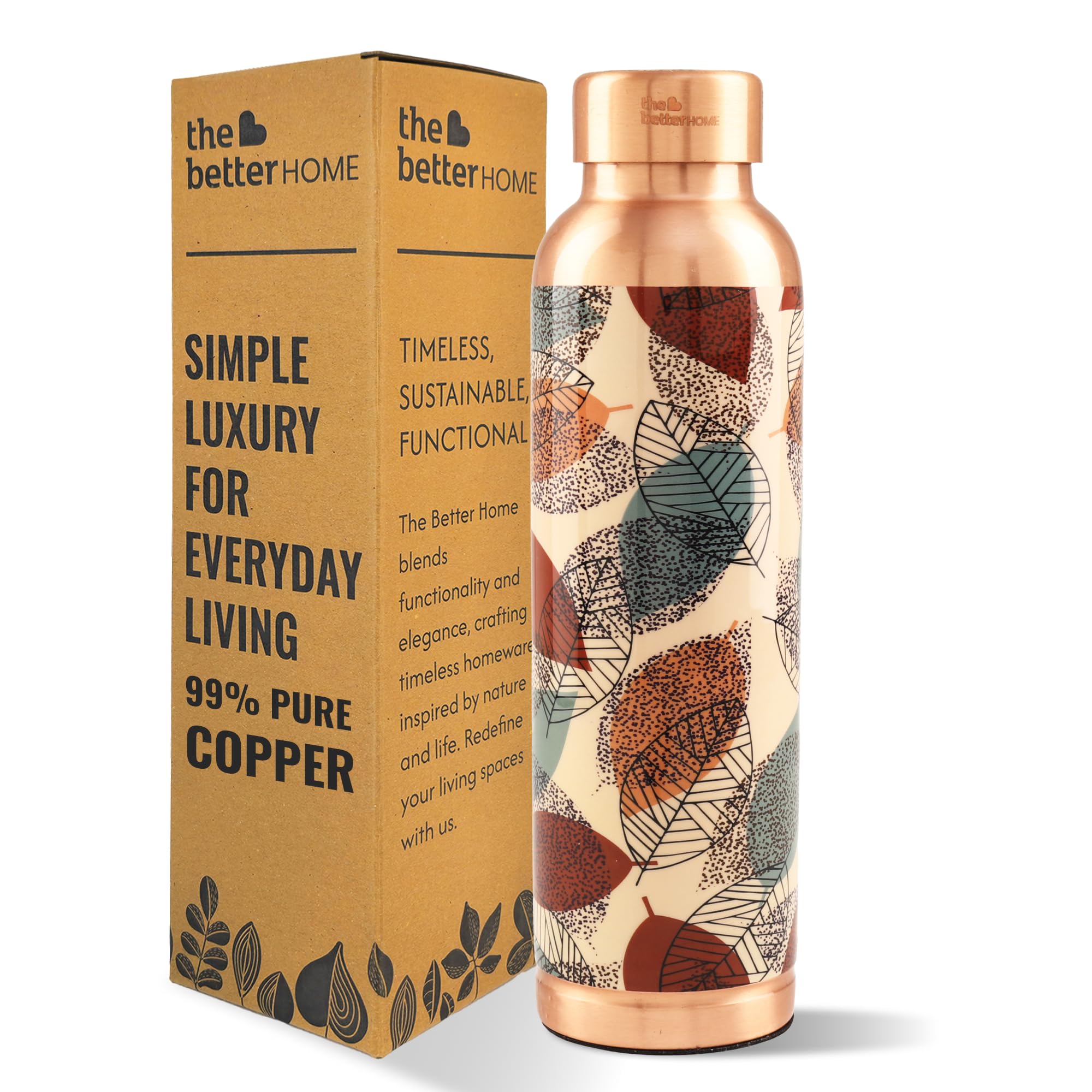 The Better Home Copper Water Bottle, Foliage, 950 ml — Amazon image 6