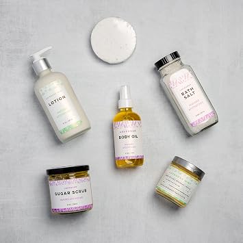 NATURE'S APOTHECARY Lavanta Nane El Dökülmüş Balmumu Mum - Tamamen Doğal Uçucu Yağ Kokulu, Pamuk Örgülü Fitil, Dumansız, Toksik Olmayan El Yapımı ABD'de DAYSPA Body Basics