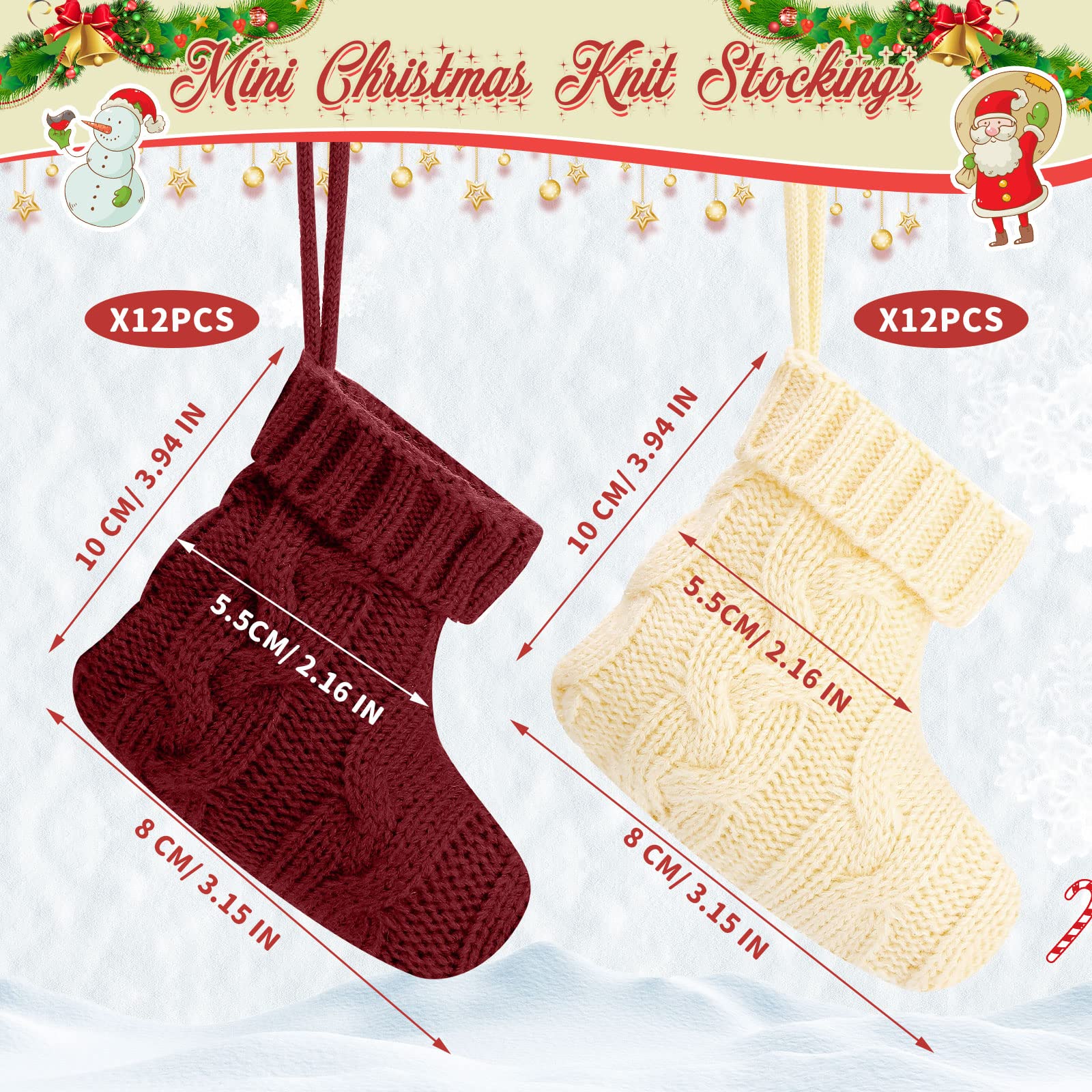 Calze Di Natale Da Appendere, Set Da 2, Piccola Calza Di Natale Rossa Personalizzata Lavorata A Maglia Per Bambini Mini Calza Di Natale Da Appendere Per Decorare Lalbero Di Natale E Il Camino 90360191