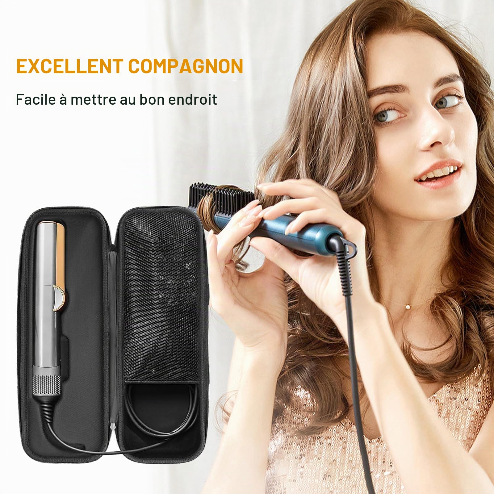 Étui de Transport Rigide Compatible Dyson Airstraight HT01, Sac Résistant Poussière et Rayures pour Lisseur