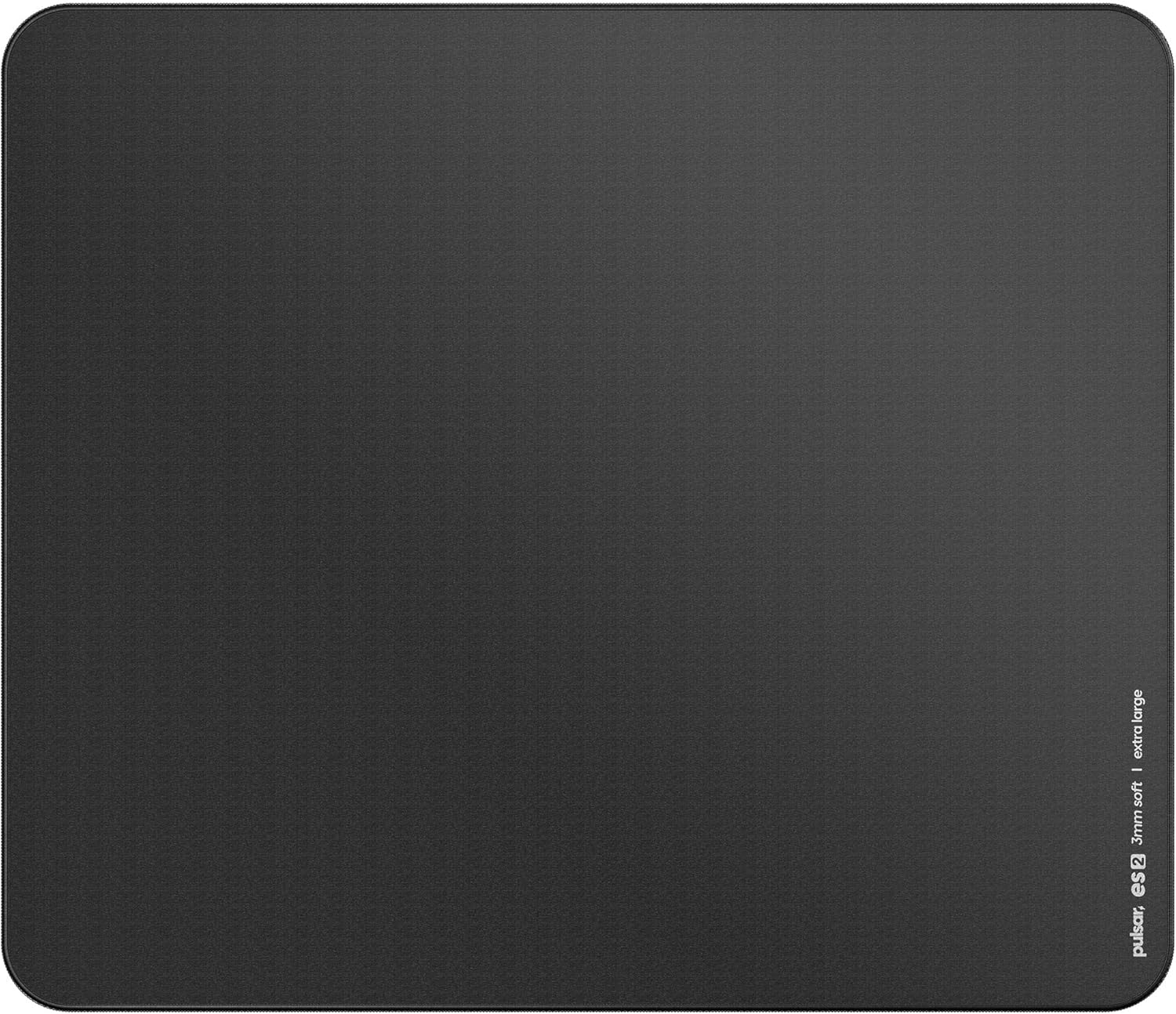 Pulsar - eS2 Esports Professional Level Gaming Mouse Pad/Mat 3mm Thickness Anti-Slip Base Anti-Fray Precision Stitching 19.3in x 16.5in (XL, Black) Black 19.3L x 16.5W inches ES2 3mm