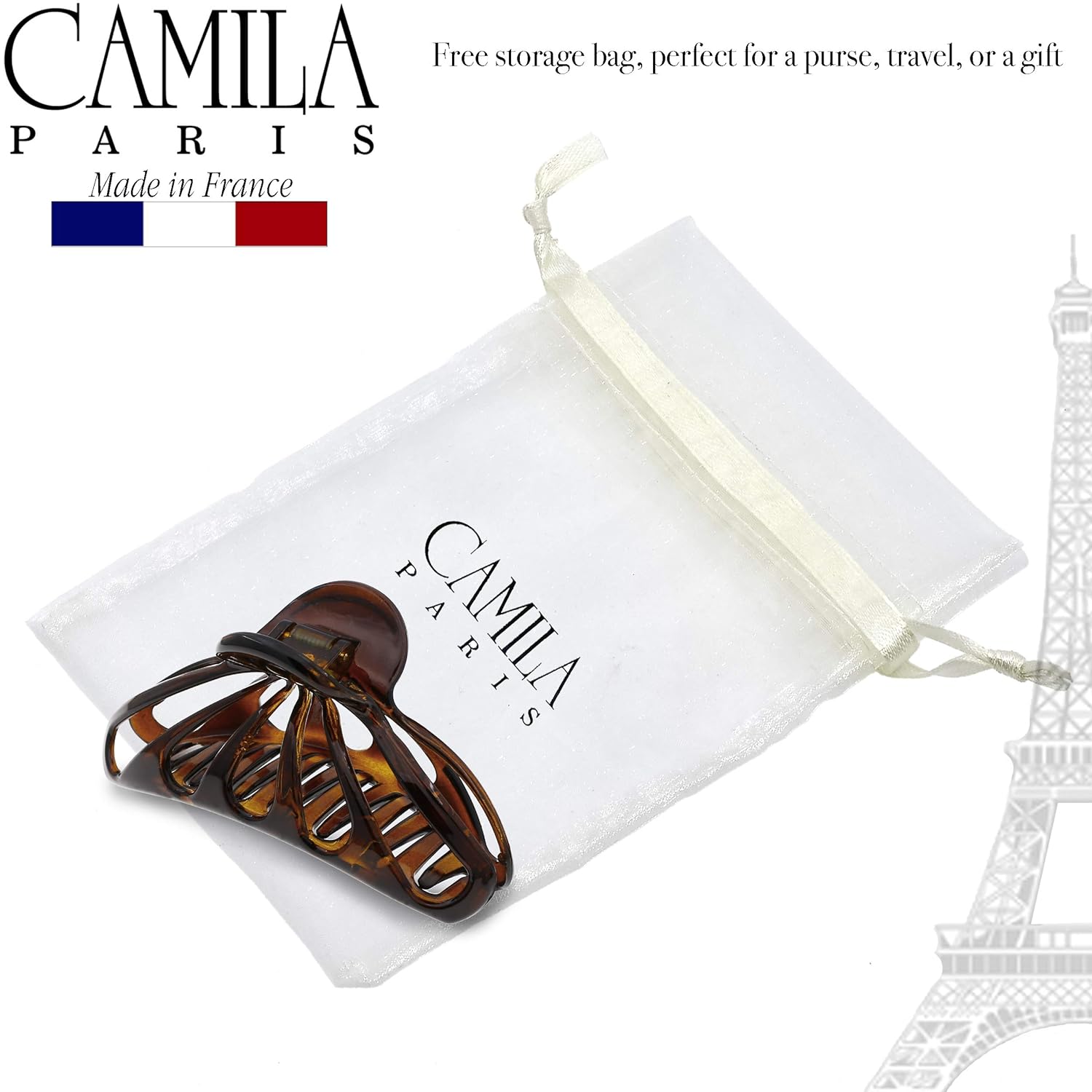 Camila Paris NV109 French Large Hair Clips for Women Thick Hair for Long Wavy Curly Hair, Girls Hair Claw Clips, Styling Big Hair Clip for Thick Hair, Strong Hold No Slip Grip Claw Clip Made in France - Image 6