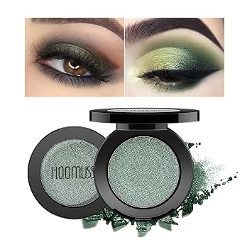 Emerald Green Eyeshadow Shimmer Handmade Eye Sahdow Pressed Powder Palette, High Pigmented & Long Lasting, Intense Color Green Matte Eyeshadow Emerald