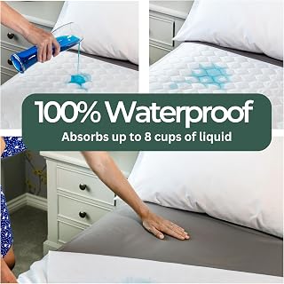 Hygge Sheets Organic Bamboo Washable Incontinence Bed Pads Twin - 100% Waterproof Reusable Mattress Protector with Tucks