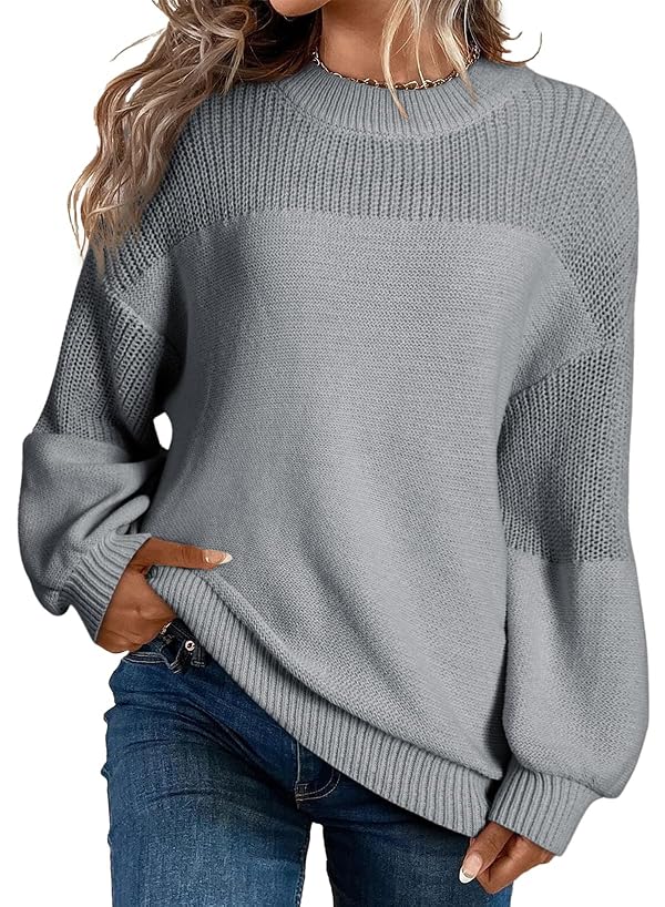 Dokotoo Womens Sweaters Fall Oversized Knit Pullover Top, Gray, XX-Large by Dokotoo - Used condition - US$28.44