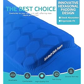 HiRui Soccer Shin Guards Shin Pads for Kids Youth Adult, Calf Compression Sleeve with Honeycomb Pads, Support for Shin Splint Baseball Boxing Kickboxing MTB, Lightweight (1PAIR) (Blue, L)