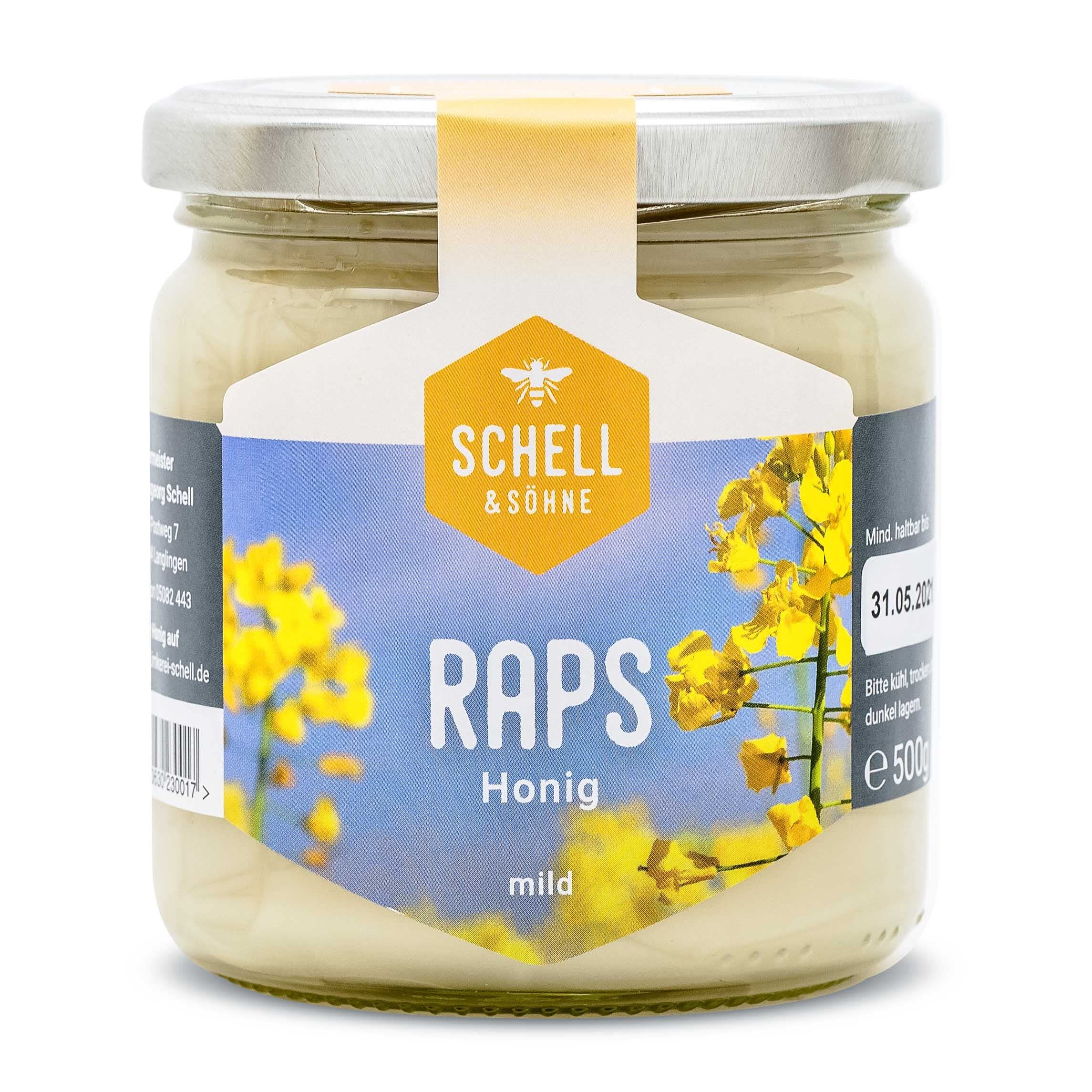 Deutscher Rapshonig 12x 500g - Vorteilspack - Imkerei Schell - Honig aus eigener Produktion - 100% Deutscher Honig