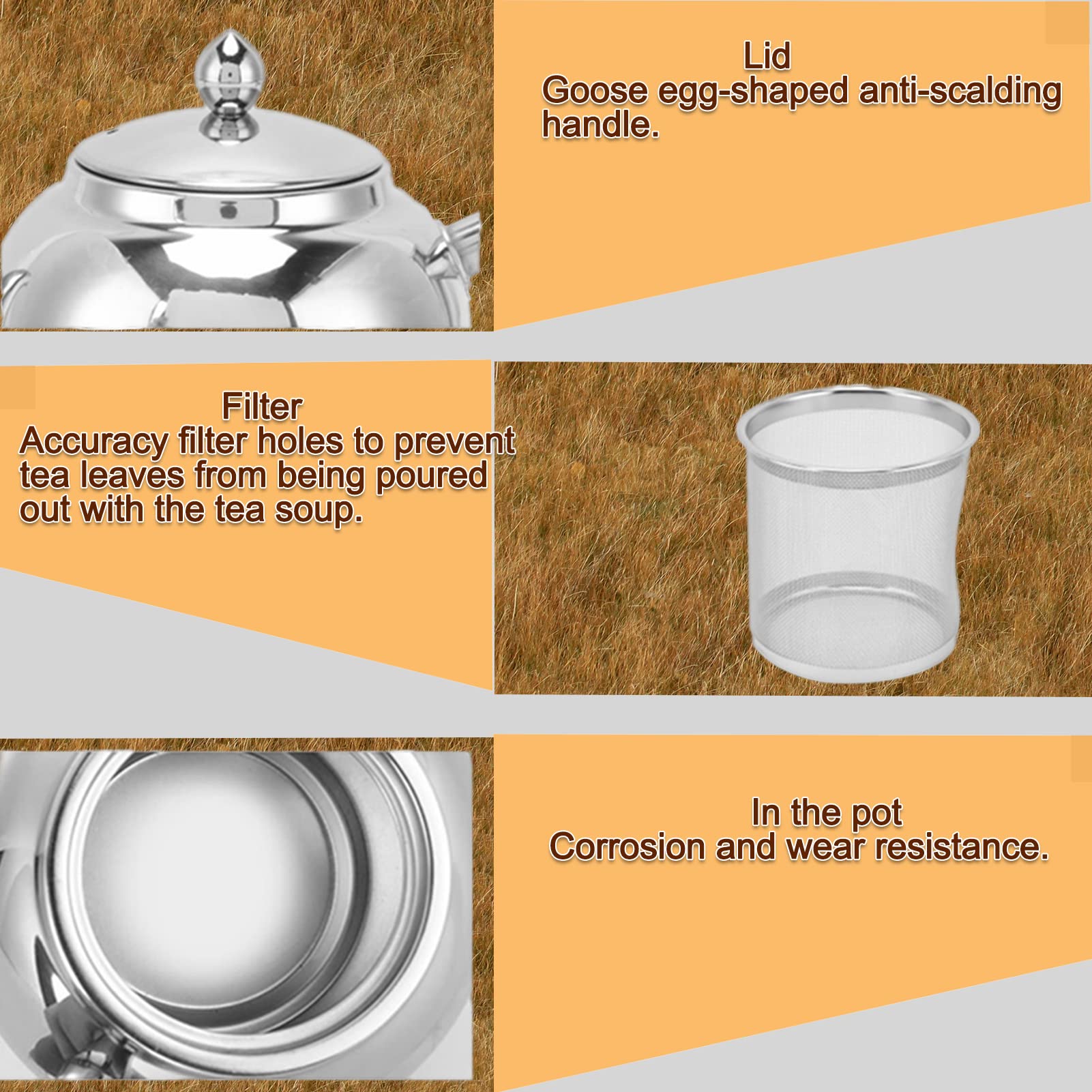 Teiera In Acciaio Inox 800ml Con Infusore - Bollitore Per Tè Sfuso E Bustine, Design Elegante - Foto 12