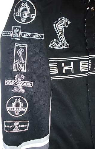 Vista 5 de Carroll Shelby Cobra Collage - Chaqueta de sarga negra para hombre por JH Design