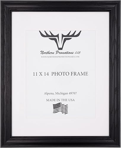 Miniatura 7 de Northern Promotions, LLC Portarretratos personalizado de 11 x 14 pulgadas, para fotos de 8 x 10 pulgadas, marco de madera de roble oscuro, tapete