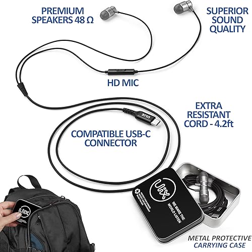 Miniatura 3 de UliX Rider - Auriculares USB C, auriculares magnéticos USB-C para iPhone 17 16 15 Pro Max Plus Air Samsung Galaxy S24 S23 Ultra S22 S21 FE S20 Z