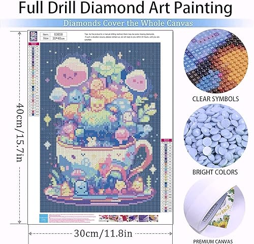 Miniatura 2 de Lindos kits de pintura de diamantes para adultos, kits de arte de diamantes para dibujos animados, kits de arte de gemas para adultos para regalo,