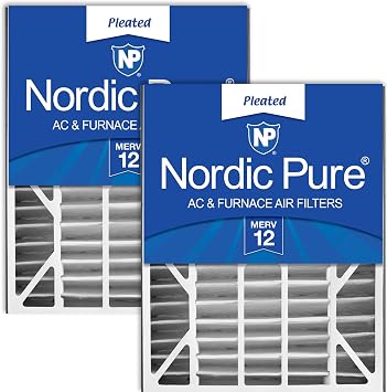 Nordic Pure 20x25x5 Actual Size 19 3/4 x 24 1/4 x 4 7/8 Air Bear Replacement 259112-102 MERV 12 Air Filters 2 Pack