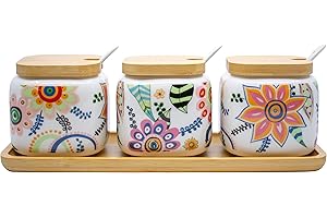 Floral Medley Printed Ceramic Spice Jars: A Culinary Symphony of Art and Functionality