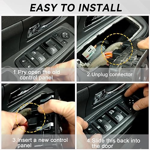 Miniatura 7 de Interruptor de ventana eléctrica Master del lado del conductor, 9 pines + 3 pines compatible con Dodge Ram 1500 2500 3500 2011-2012 Ram 1500