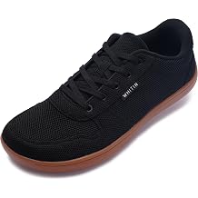 WHITIN Mens Wide Toe Box Barefoot Sneakers + Breathable Knit Walking Shoes