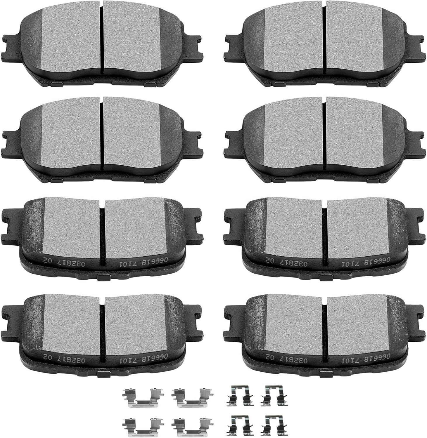 SCITOO Disc Brake Pads Kits D908-7787 & D885-7762 Front Rear 8Pcs Brake Pads Set Fit For Toyota For Camry 2002-2006