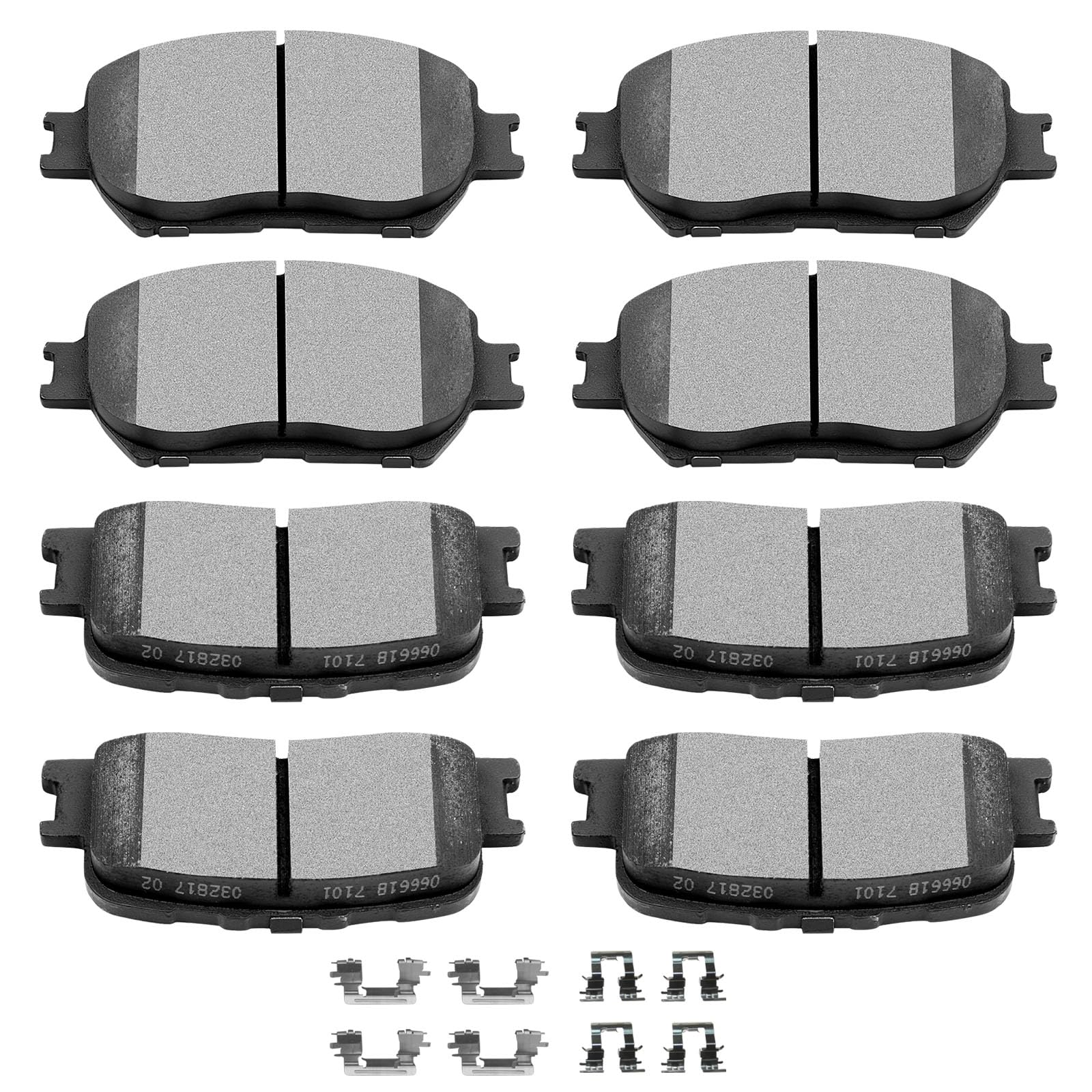 SCITOO Ceramic Brake Pads, 8pcs Front Rear Brake Pads Brakes Kits fit for 2002-2006 for Toyota Camry