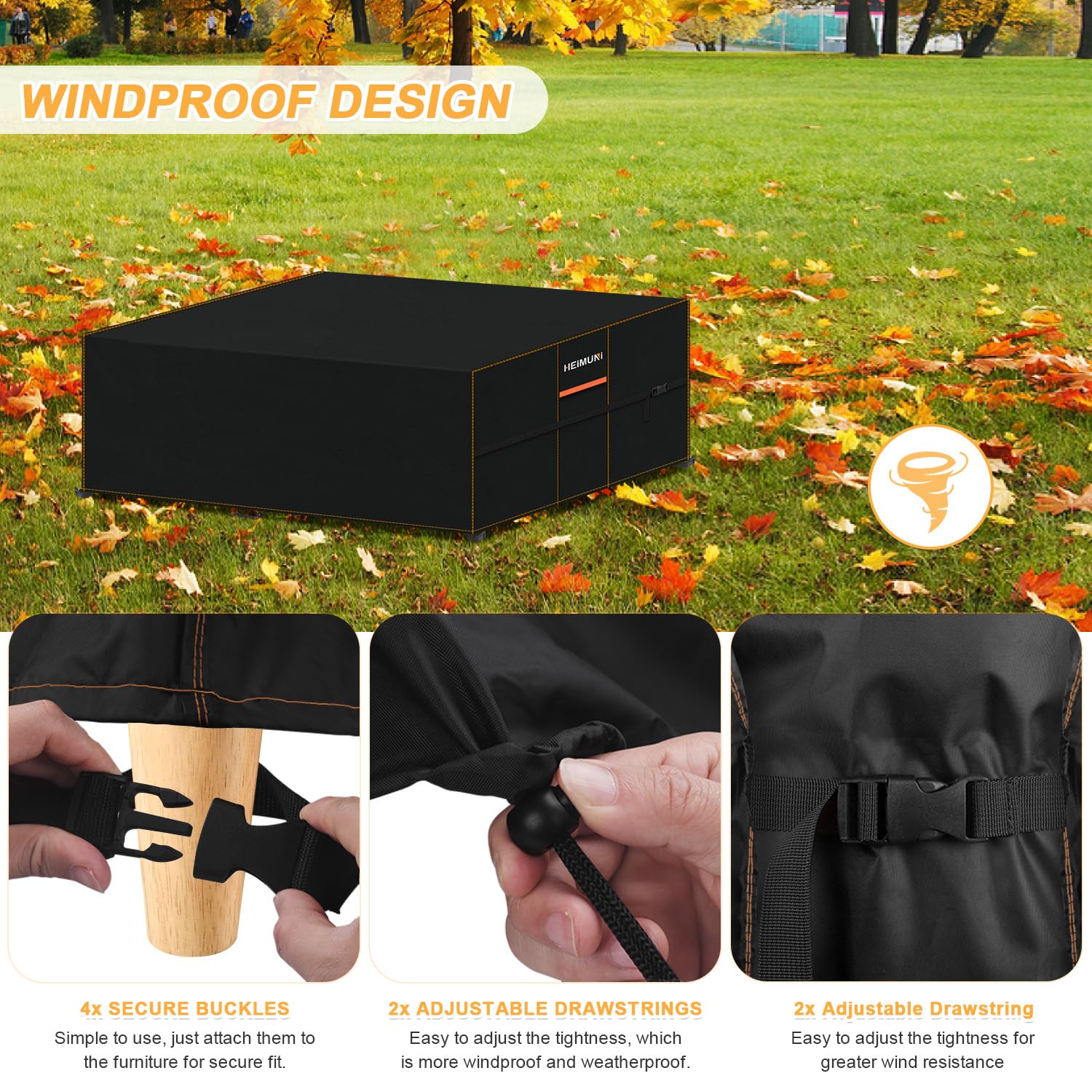 Funda Exterior Muebles Jardín, 300x200x90cm Funda Mesa Jardin 420D Tela Oxford Cubre Muebles Exterior Impermeable Anti-UV, Cubierta de Mesa Exterior Fundas para Mesa y Sillas de Jardin
