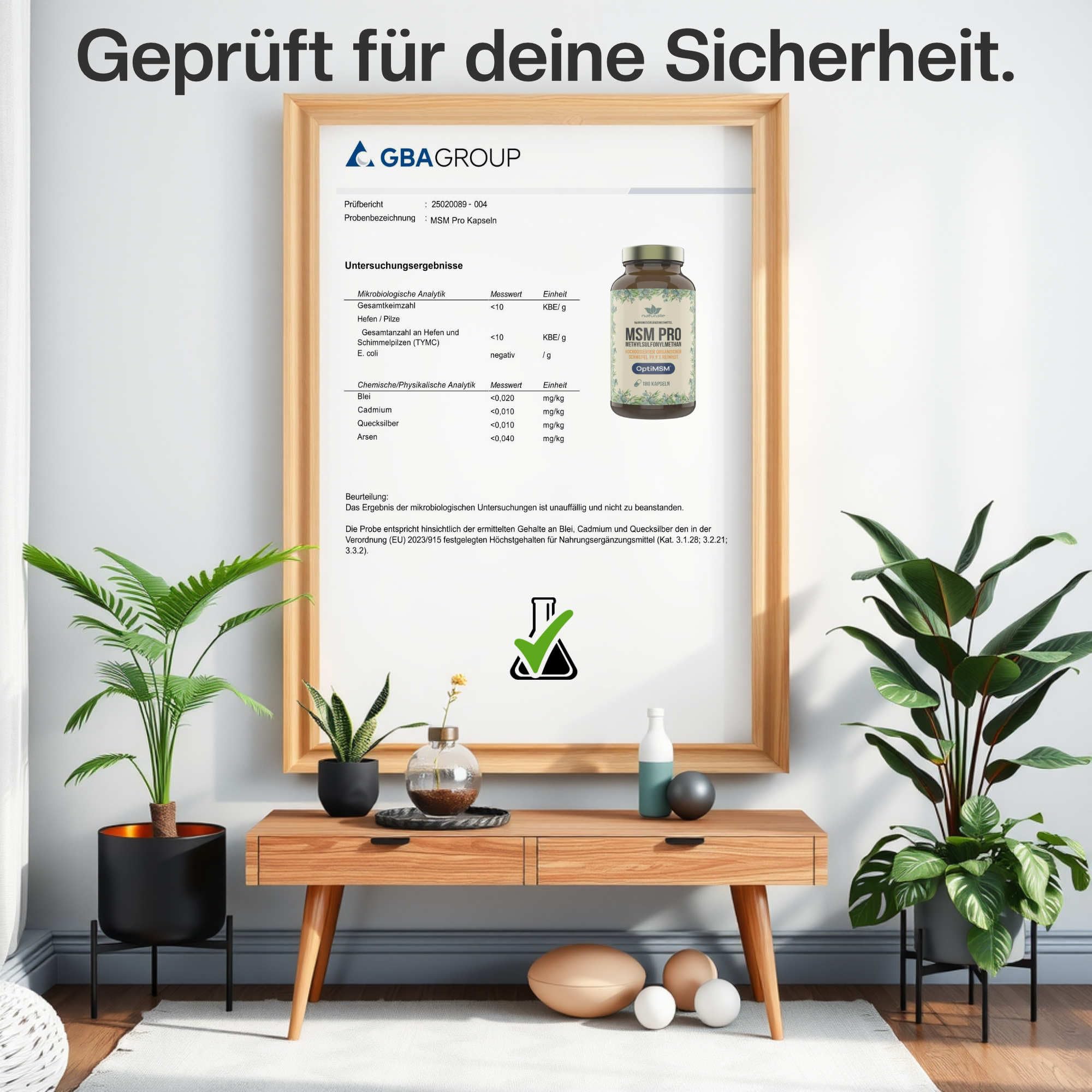 naturalie® MSM PRO - 1,6 g reines Methylsulfonylmethan pro Tagesdosis - 99,9% Reinheit dank OptiMSM™ mehrfach Destillation - ohne unnötige Zusatzstoffe - 180 Kapseln im BPA-freien Braunglas