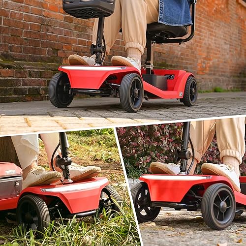 Miniatura 49 de Metro Mobility Patinetes con asiento para adultos, personas mayores, viajes, scooter motorizado eléctrico de 4 ruedas, 2 baterías extraíbles