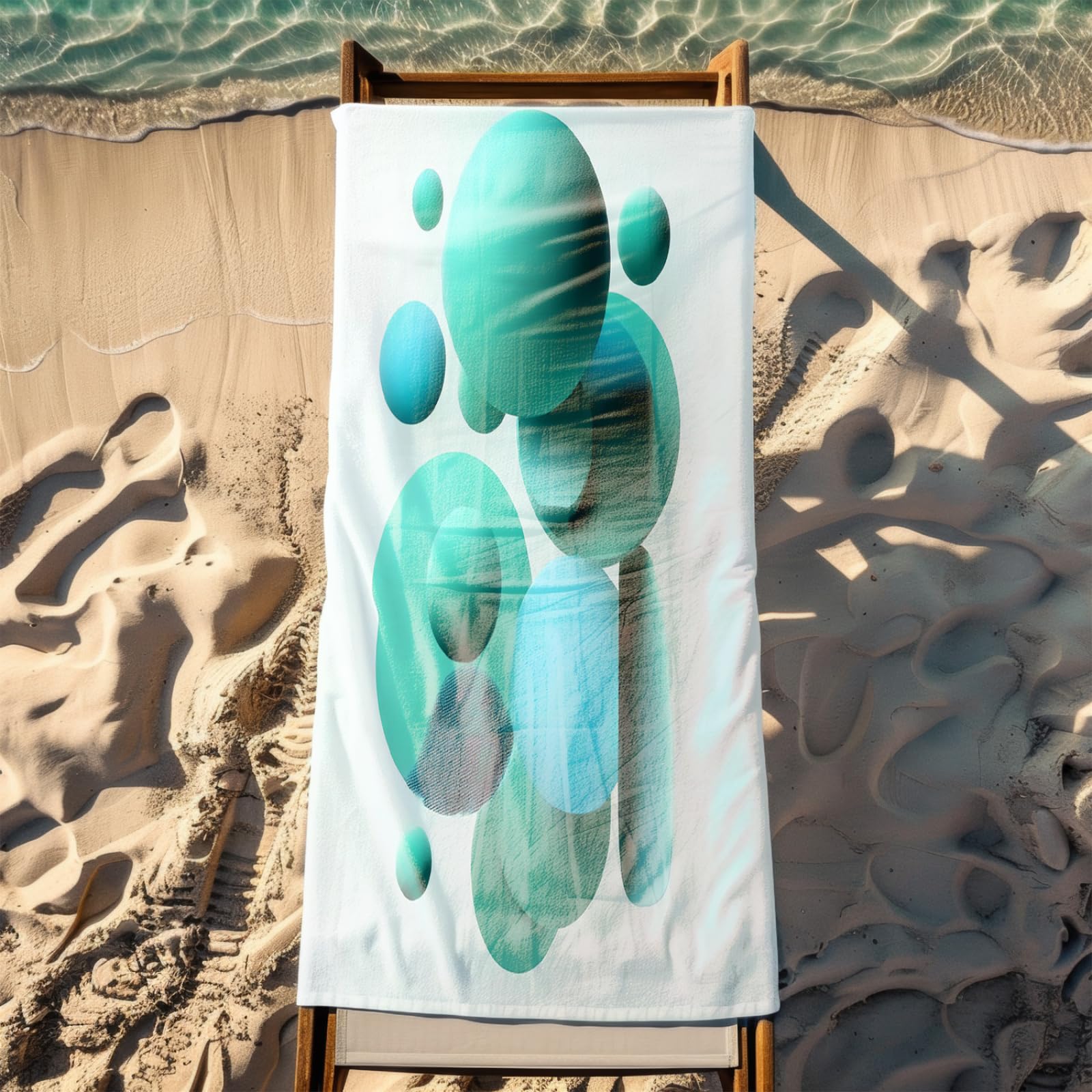 Generisch Telo Mare Microfibra 180X90 Circolo Verde Chiaro Asciugamano da Spiaggia Asciugatura Rapida Telo Mare Antisabbia Morbido e Leggero Adatto Per Yoga in Spiaggia Nuoto