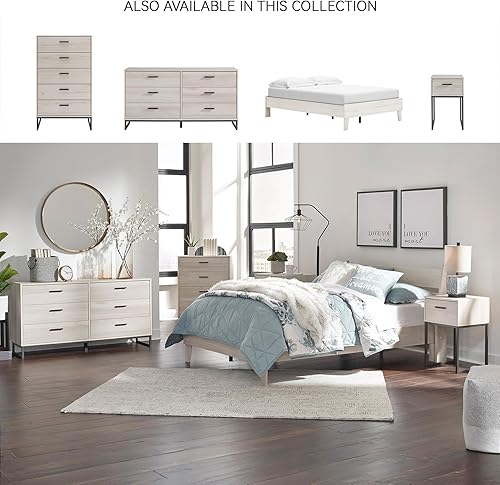 Miniatura 99 de Signature Design by Ashley - Base de cama con plataforma de granja casual Shawburn, tamaño matrimonial, cal desgastada Encalar,Gris (rustic