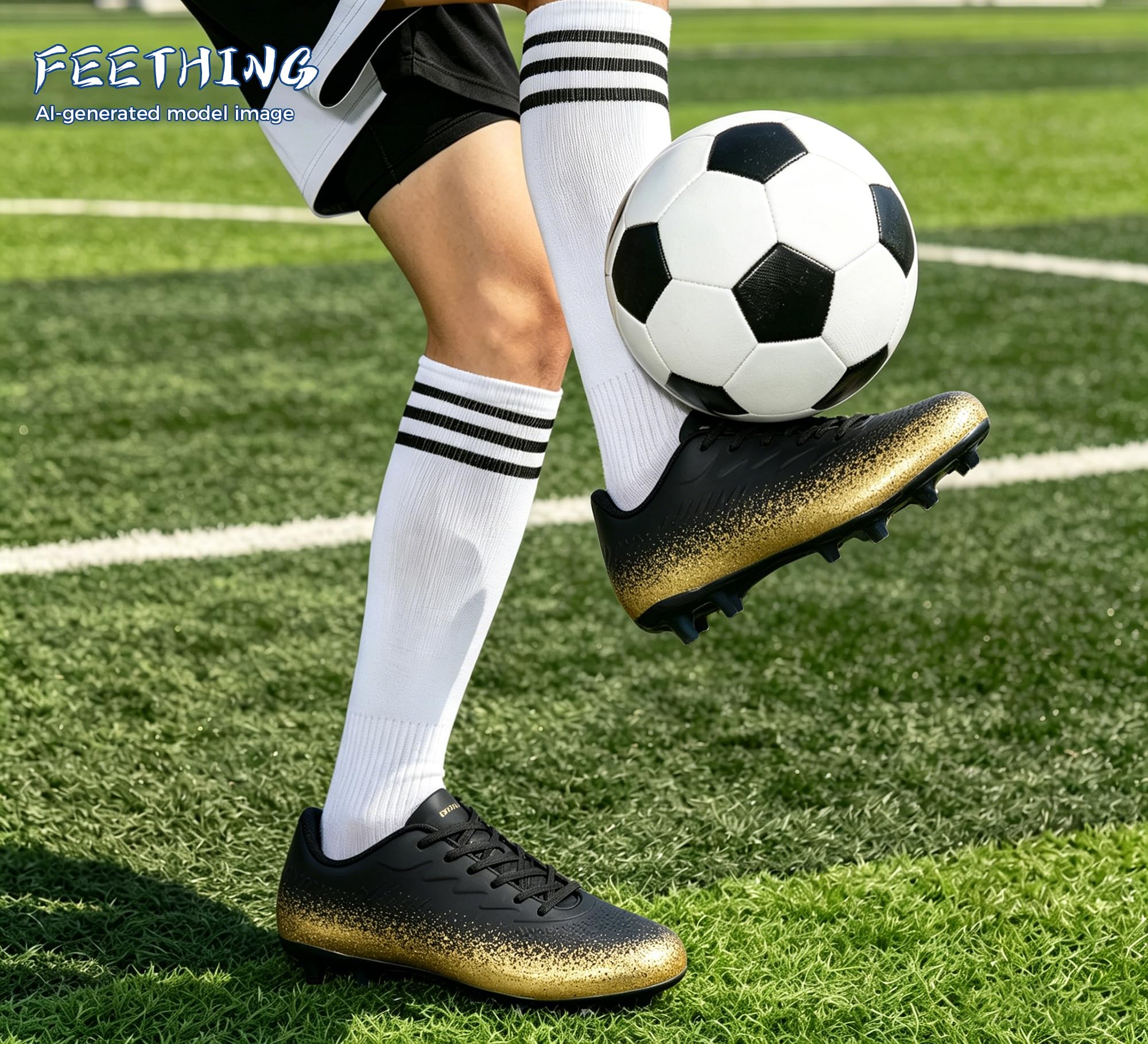 Botas de Fútbol Unisex Adultos Hombre Mujer - para Césped Natural y Artificial Ligeras y Cómodas