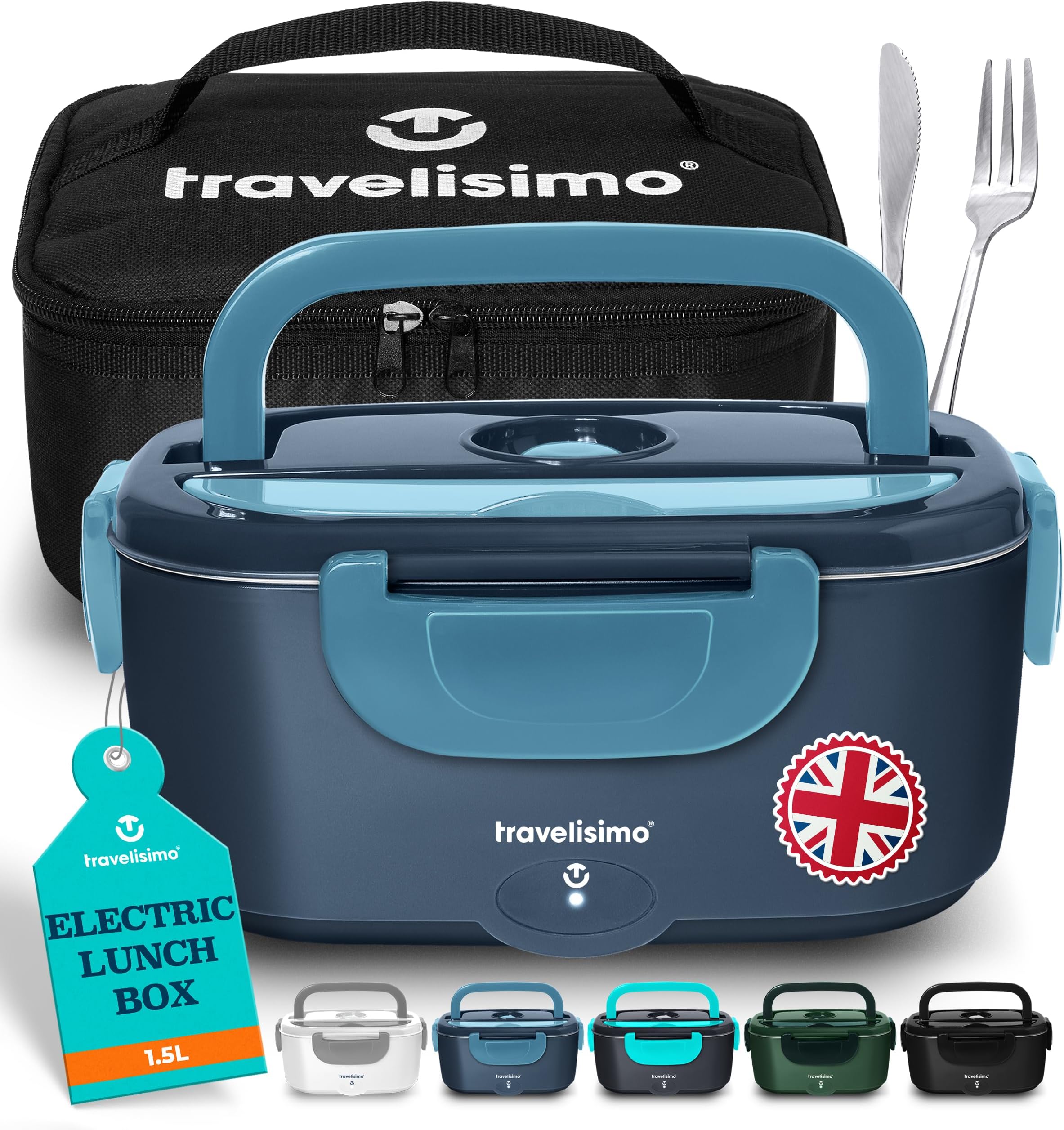 Heated Lunch Box 100W Electric Lunch Box Food Heater 1.5L Self Heating Lunchbox for Travel & Office, 12V/24V/230V Heated Lunch Boxes for Adults Stainless Steel Car Electric Lunchbox