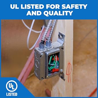 OHLECTRIC 4-Pack 4 Welded Square Electrical Box with 1/2 & 3/4-Inch Knockouts | 2-1/8 Deep Junction Box, Made of Galvanized Steel | Ideal for Lighting Fixtures, Switches and Receptacles | UL Listed