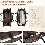 RAINSMORE Sacs pour ordinateur portable pour femmes 15.6 1 cm PU Sacs de rangement en cuir Sacs à main pour femmes