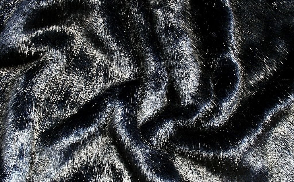 Fausse fourrure haut de gamme bleu Swiss Marine tissu luxe au demi-mètre