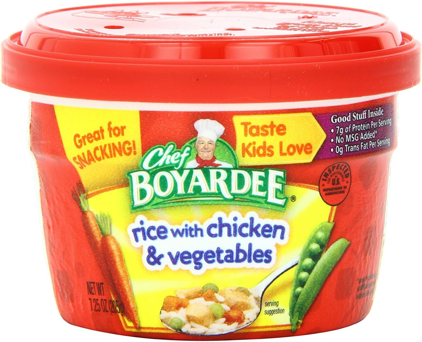 Chef Boyardee Rice with Chicken and Vegetables, Microwave Food, 7.5 OZ Microwaveable Bowl (12 Bowls)