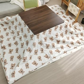 Japanese Kotatsu Table with Heater and Blanket,Wooden Folding Heater Tables,Floor Coffee Tatami Table,Low-Lying Dining and Work Desk with Futon Comforter,for Living Room Bedroom80 * 80 * 40cm