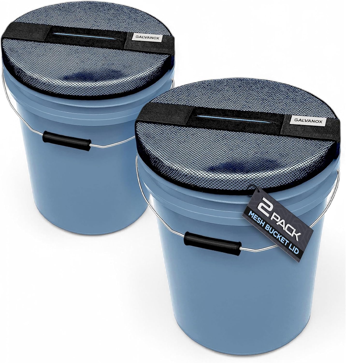GALVANOX Mesh Lid for 5 Gallon Bucket, Compatible with Loadout Buckets - Boat Trash Can Cover for Fishing and Boating
