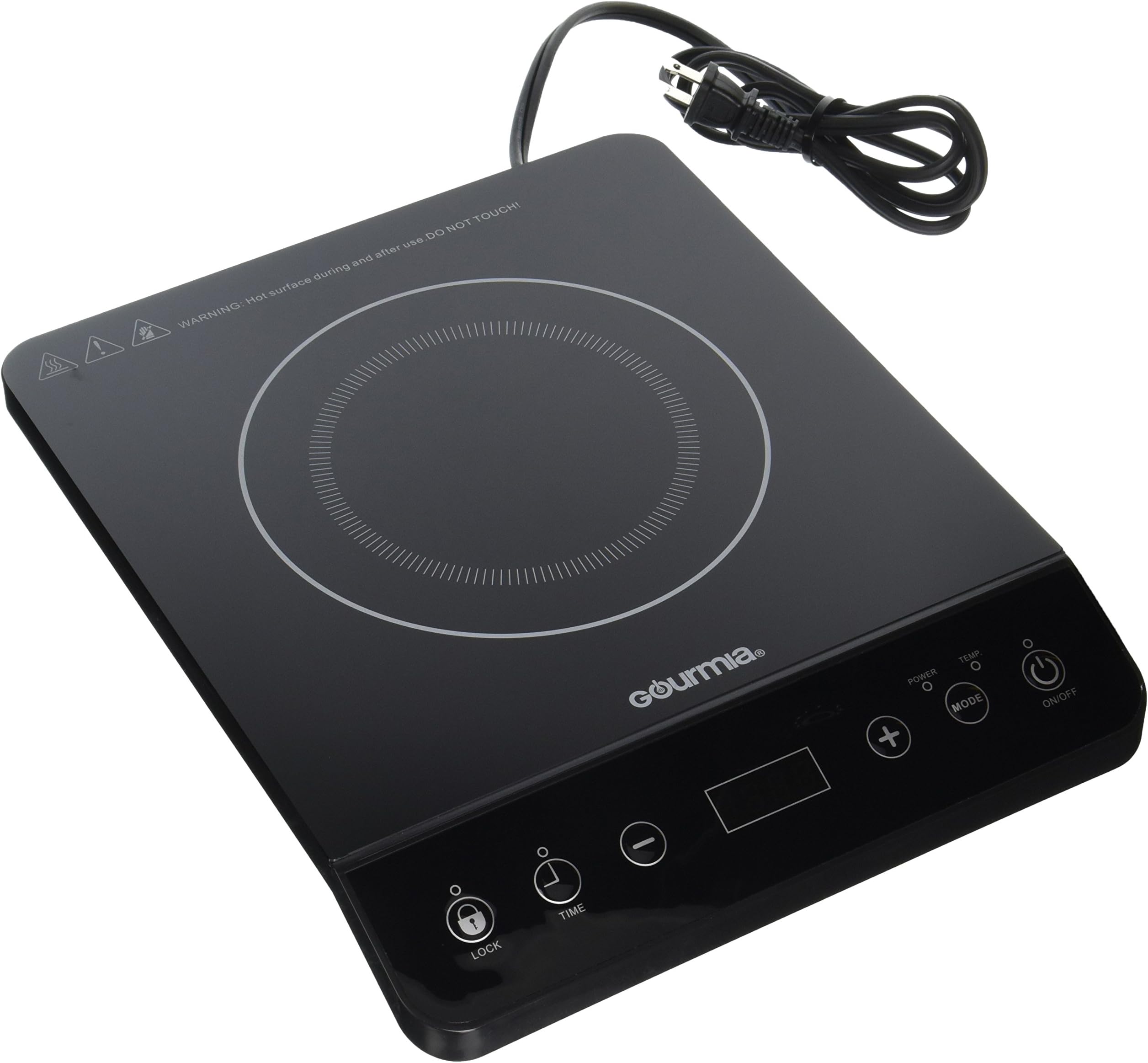Gourmia GIC200 Multifunction Digital Portable 1800 Watt Induction Cooker Cooktop Countertop Burner with SmartSense Auto Detection, Timer, Temperature and 8 Power Level Controls - 110V