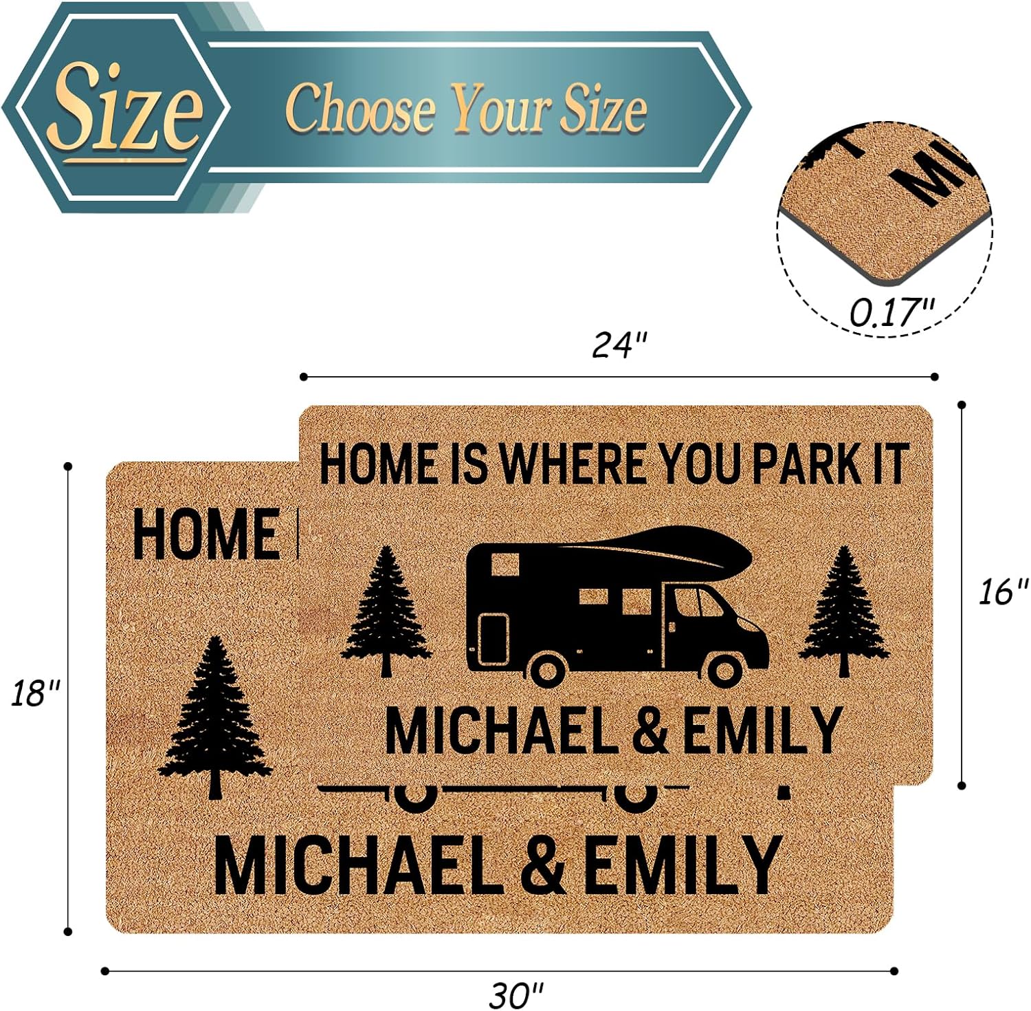 Personalized Outdoor Rv Door Mat for Camping, Custom Camper Doormat with Name for Rv Outside, Customized Door Mats Outdoor Rv, Personalized Camping Rv Doormat with Name
