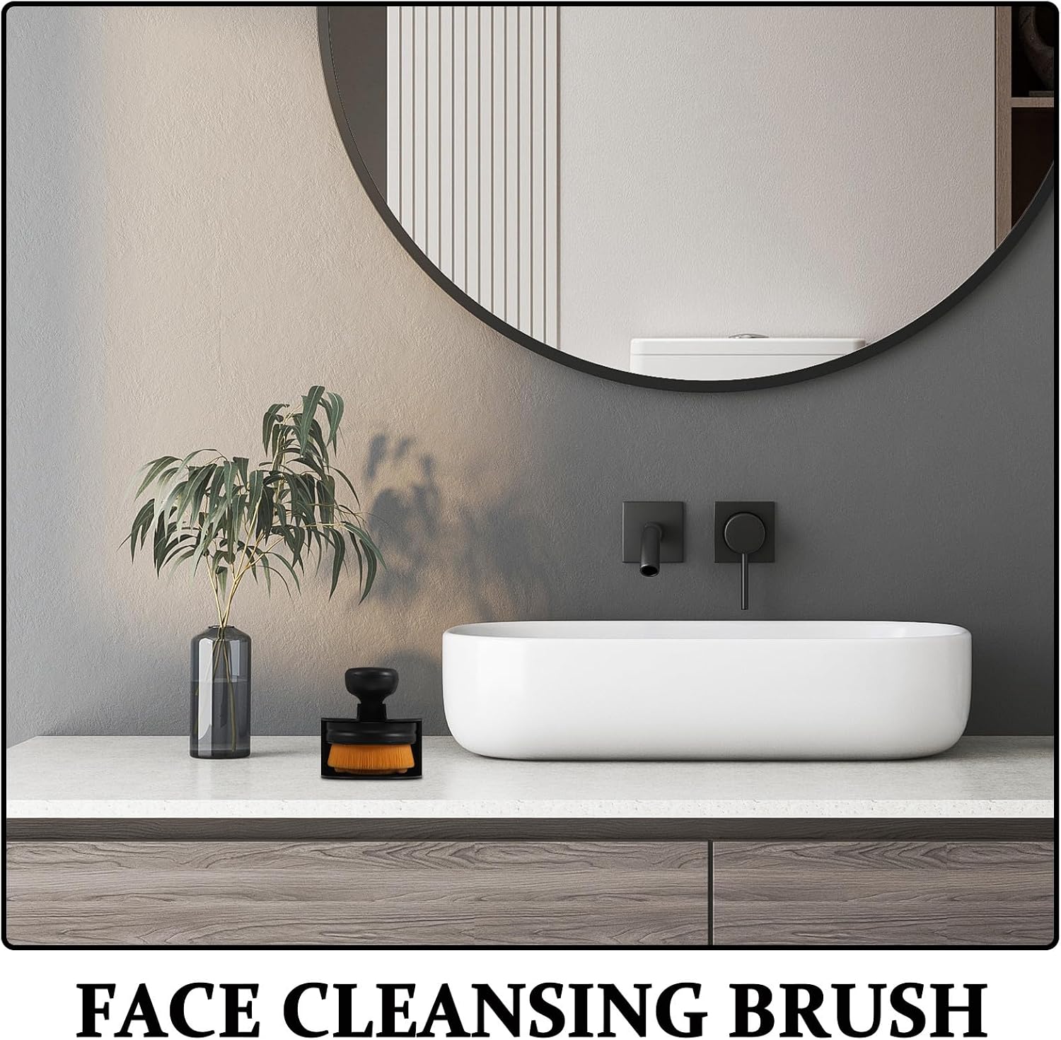 Facial Cleansing Brush Rose Shape Soft Manual Face Scrubber Deep Exfoliating Skin Care Tool for Women Black