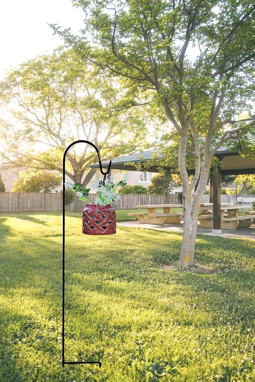 Ashman Shepherd Hook 48 Inch 10 Pack, Rust Resistant Steel Hooks Ideal for Hanging Plant Baskets, Solar Lights, Lanterns, Bird Feeders & More (Black)