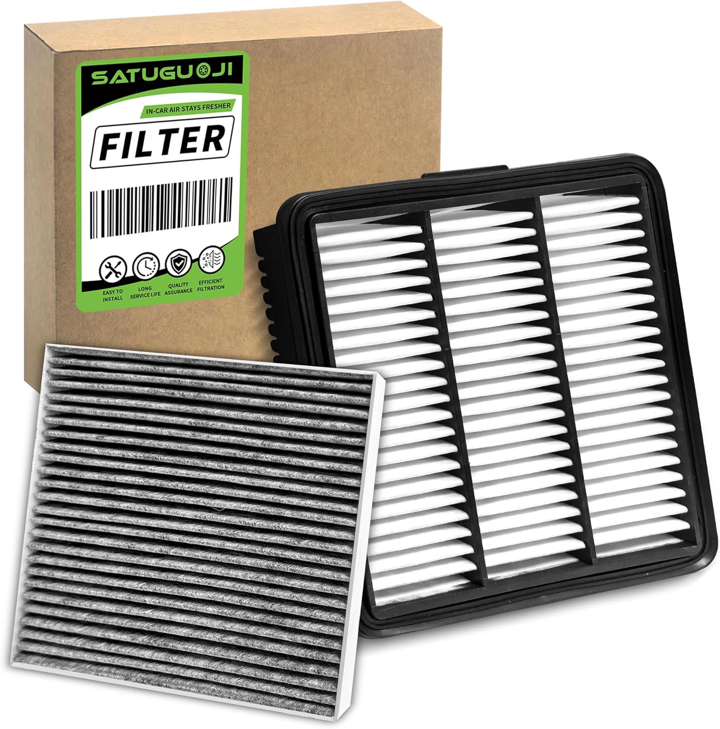 28113-AA100 Engine Cabin Air Filter set Fits for Hyundai Elantra 2021-2025, Elantra N 2022-2023, Kona 2024-2025 Not For Hybrid Replaces 97133-L1000 97133-L0000 CA12879