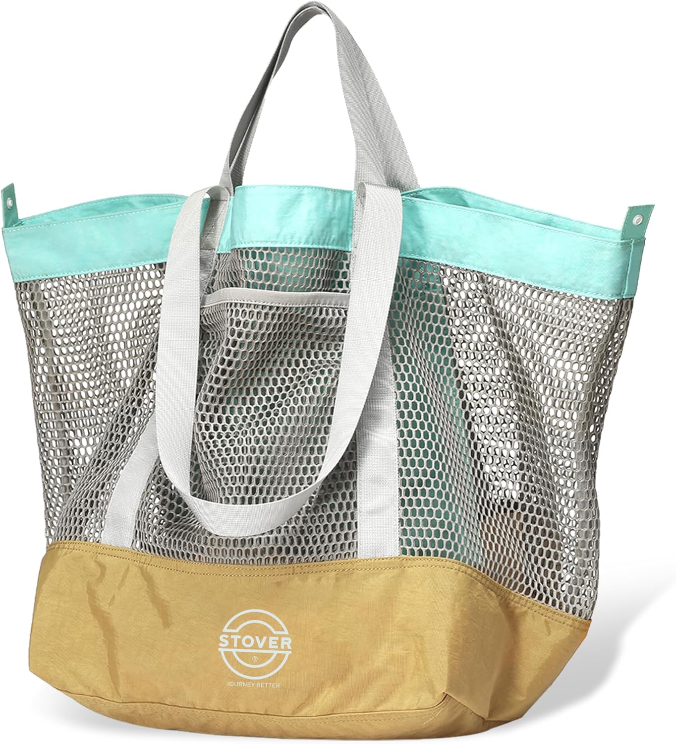 Large mesh beach bag for travel, vacation, pool, shopping.