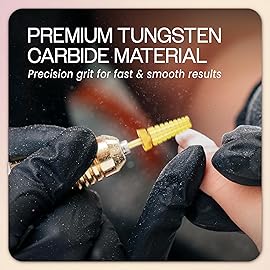 PANA Nail Carbide 5 in 1 Bit - Two Way Rotate use for Both Left and Right Handed - Fast remove Acrylic or Hard Gel - 3/32 Shank - Manicure, Nail Art, Drill Machine (Double Coarse - 2XC, Gold)