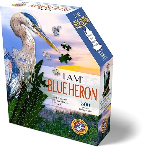 Miniatura 2 de Madd Capp Blue Heron - Rompecabezas de 300 piezas para edades de 10 años en adelante, borde de forma única, corte aleatorio desafiante, caja de lujo