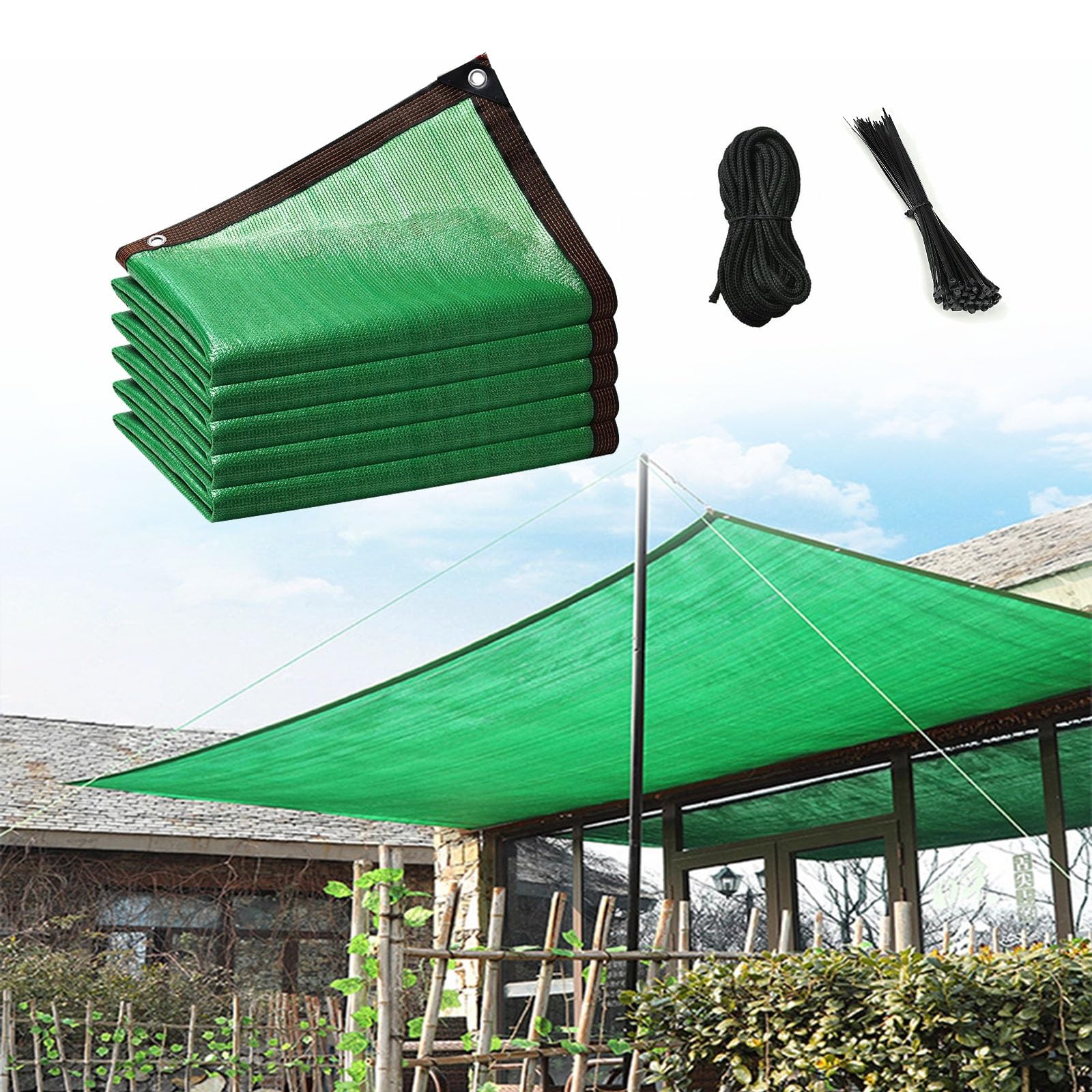 WQPMNYG 85% UVResistant Shade Netting for Garden 7x9m Sun Shade Cloth with Grommets Outdoor Canopy for Plants Greenhouse Barn Backyard Protection
