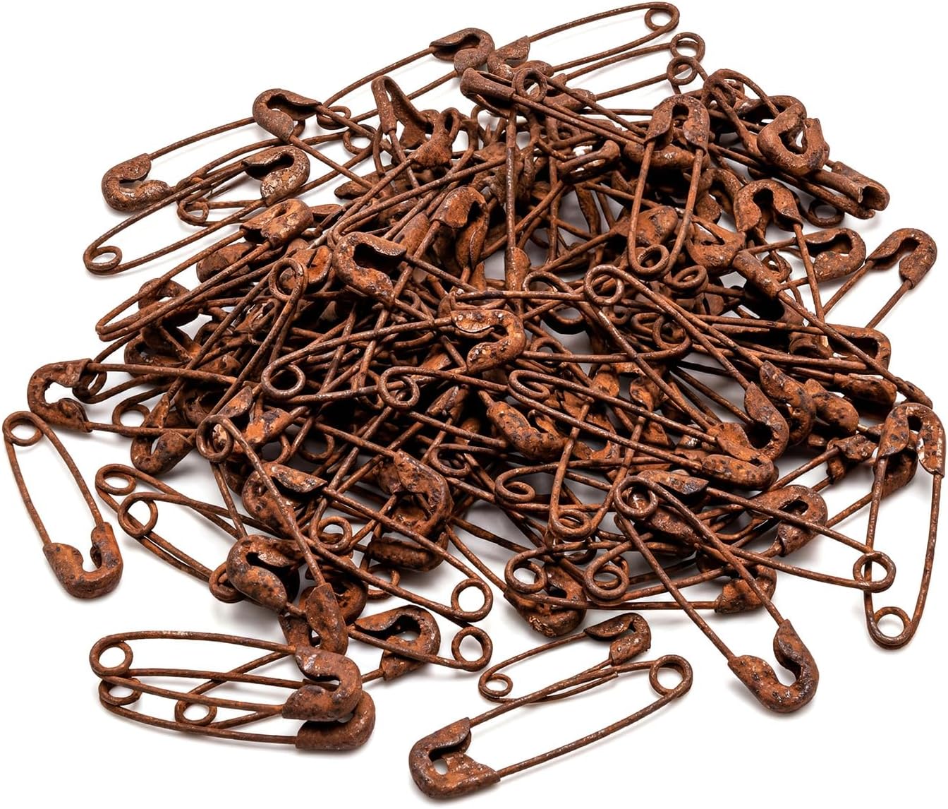 Decorative 200 Primitive Itty Bitty 1" Rusty Safety Pins Rusted Crafting Supplies/Rusty Safety Pins for Crafts-Decorative Pins for Crafts and Decoration