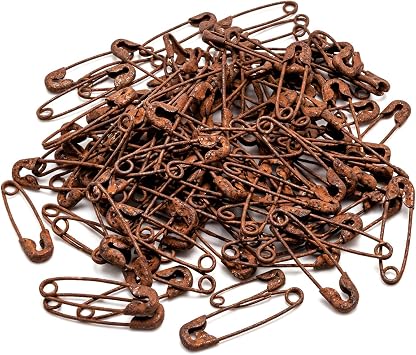 Decorative 200 Primitive Itty Bitty 1" Rusty Safety Pins Rusted Crafting Supplies/Rusty Safety Pins for Crafts-Decorative Pins for Crafts and Decoration
